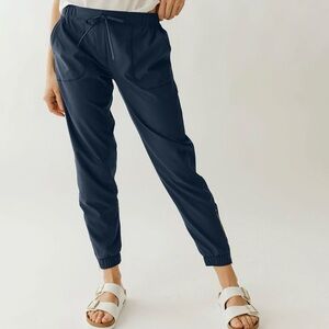 Women's Navy Joggers with Elastic Waistband